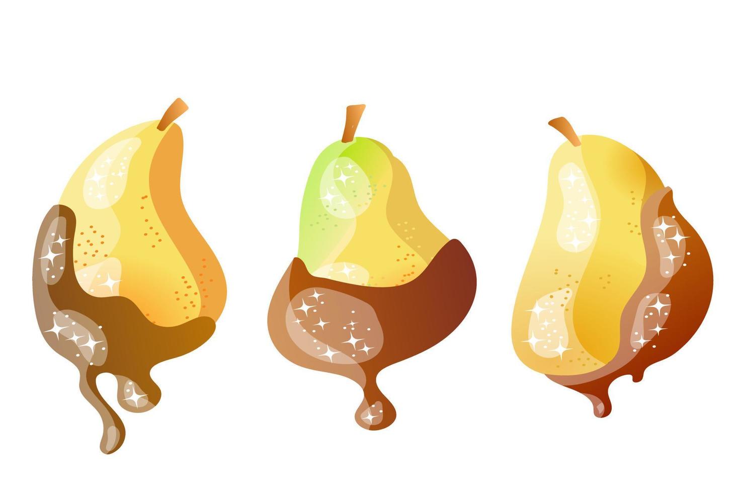 Yellow pear with chocolate vector