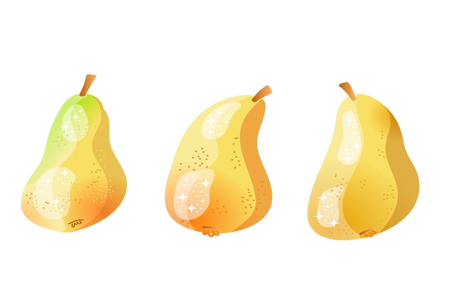 Three Gold pear vector