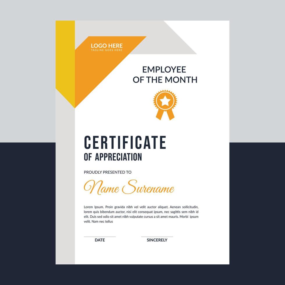 Award and professional certificate template layout vector