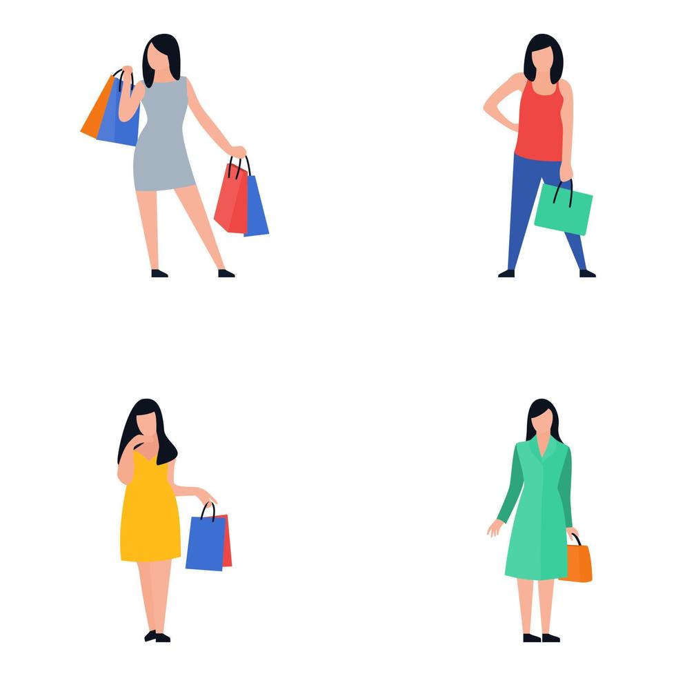 Pack Of Shopping vector