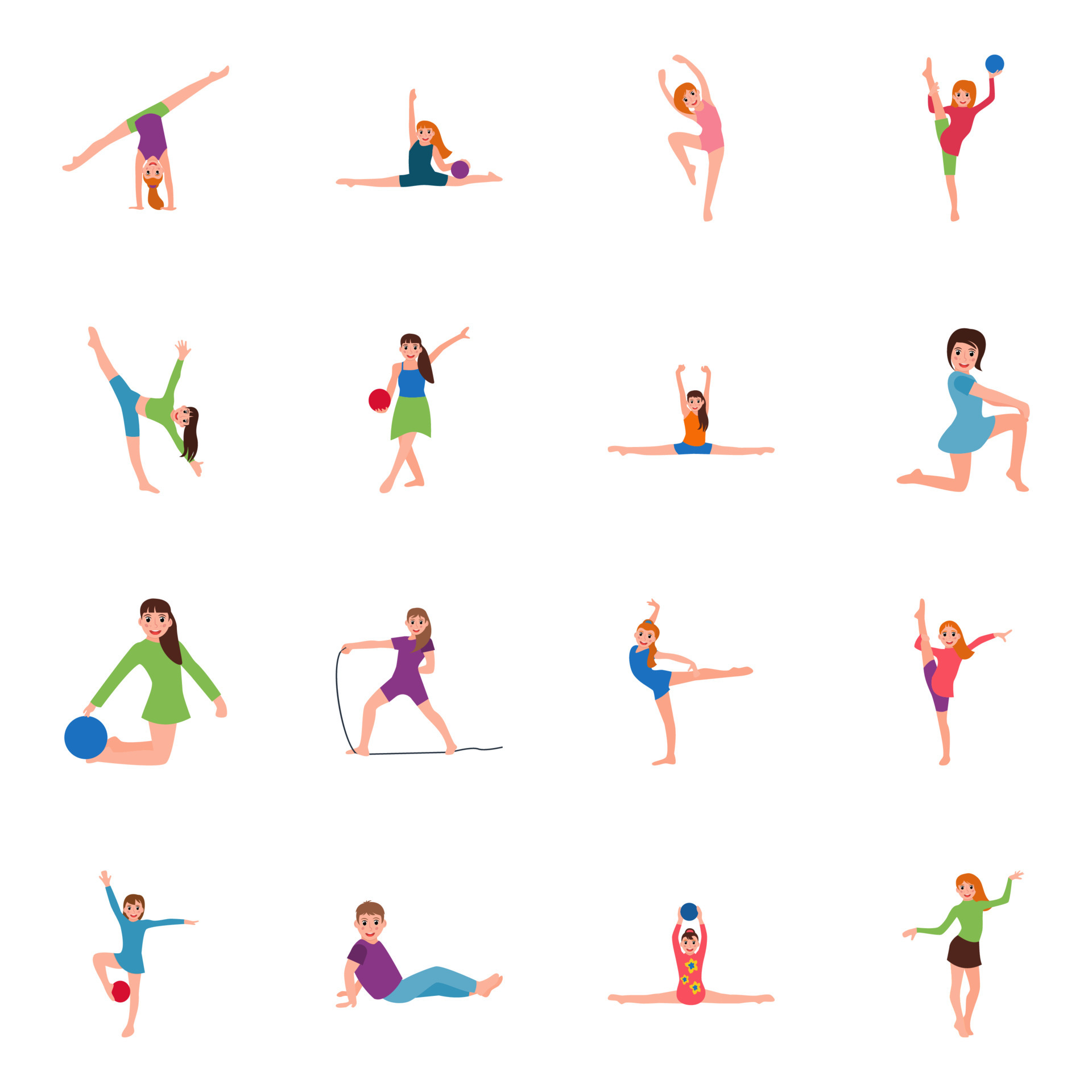 Gymnastic Poses Concepts 4786274 Vector Art at Vecteezy