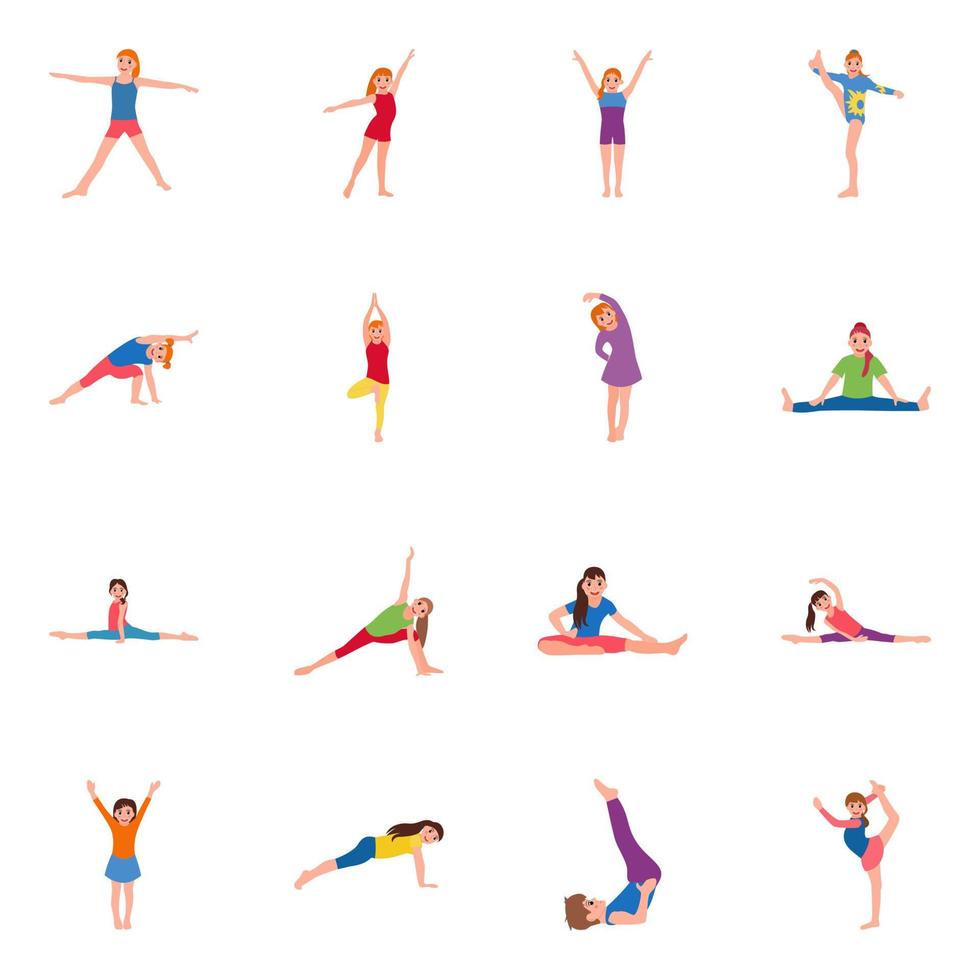 Trendy Kids Gymnastic vector