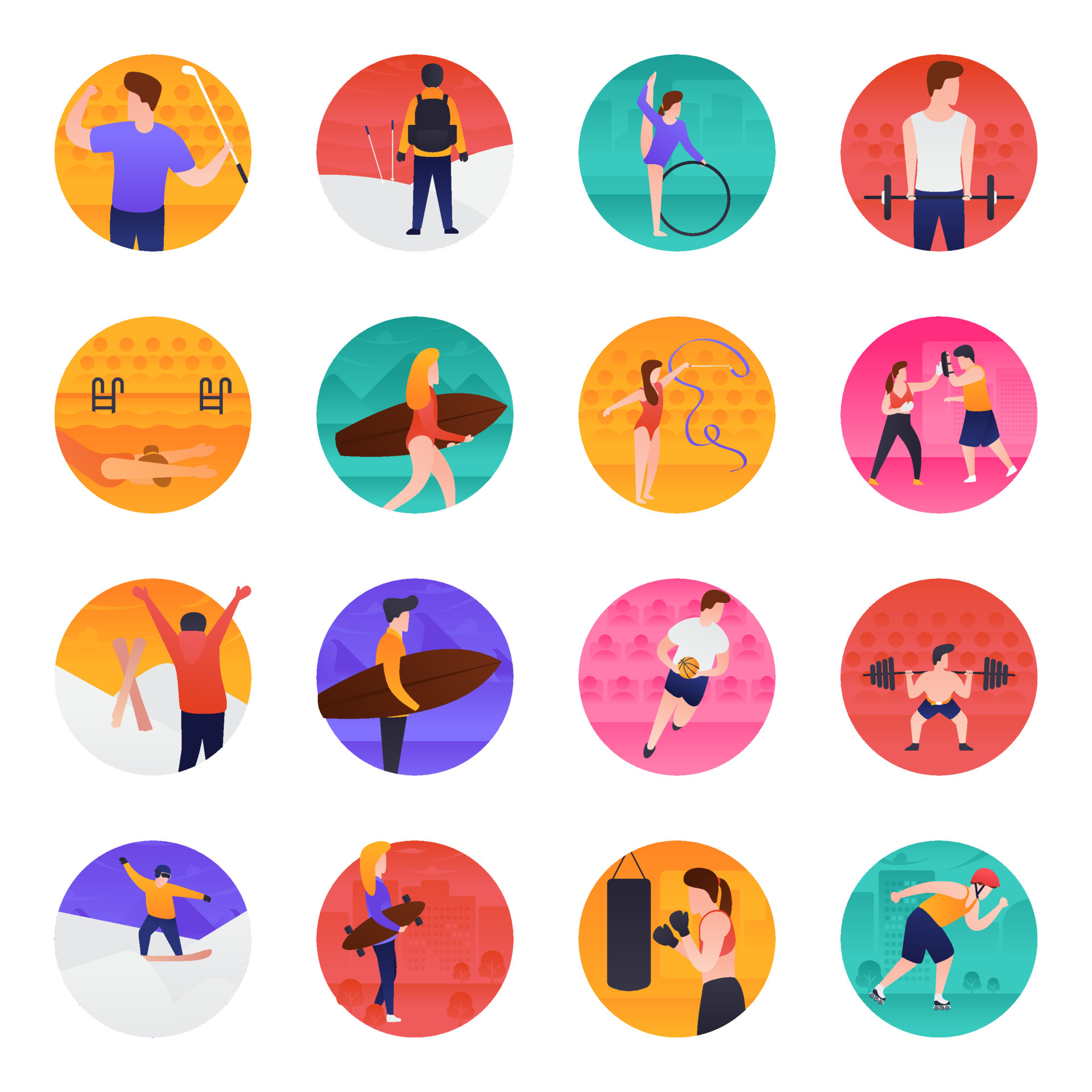 Trendy Sports Concepts 4786345 Vector Art at Vecteezy