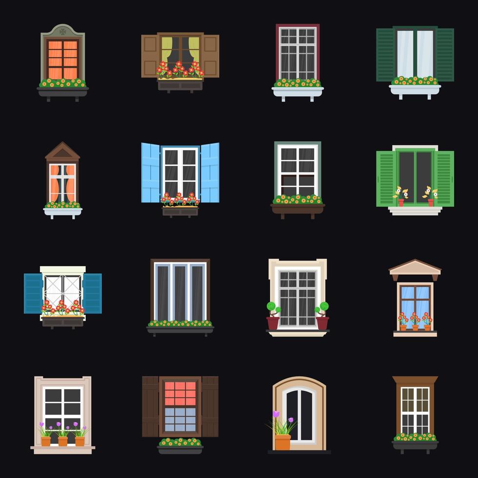 conceptos de contraventanas vector