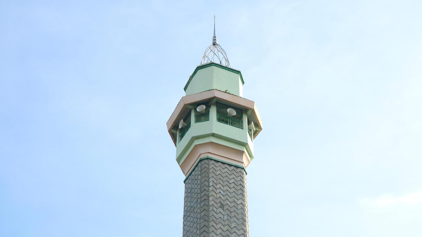 mosque tower photo with a sky background