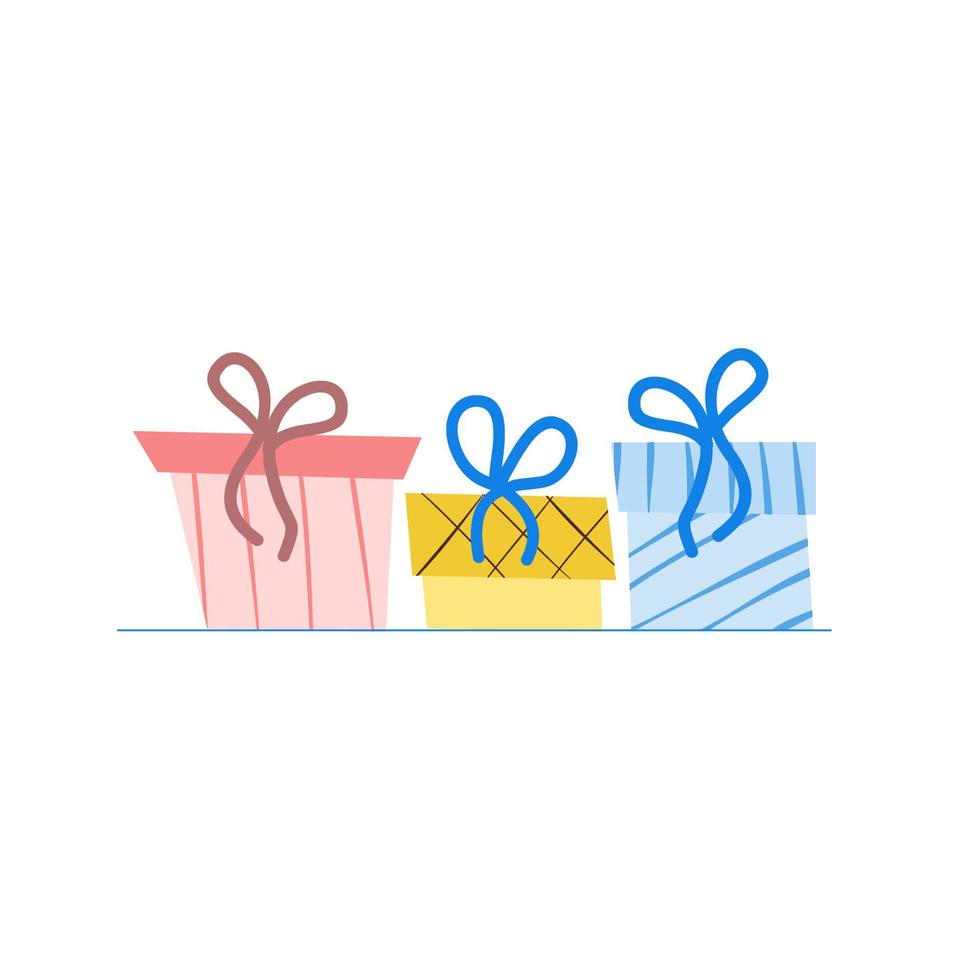 Gift boxes for different holidays. Vector illustration.