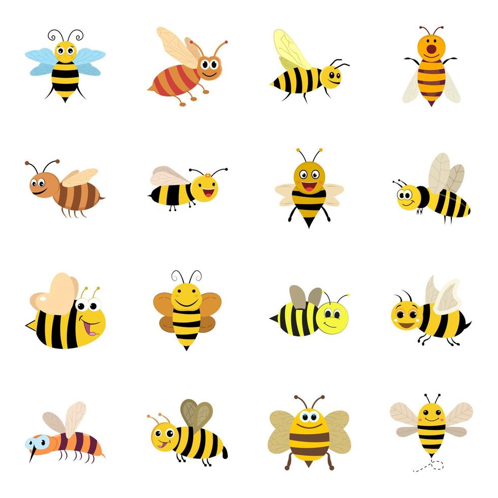 conceptos de abejas de dibujos animados vector