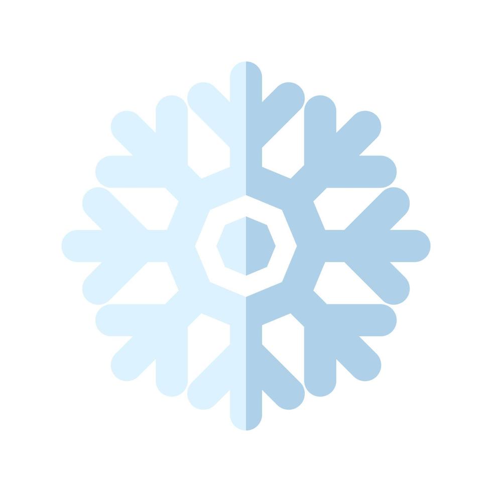 Snowflake Icon. Flat Style. Christmas and Winter Traditional symbol for logo, print, sticker, emblem, greeting and invitation card design and decoration vector