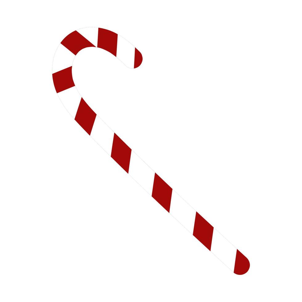 Christmas candy in the form of a cane. vector
