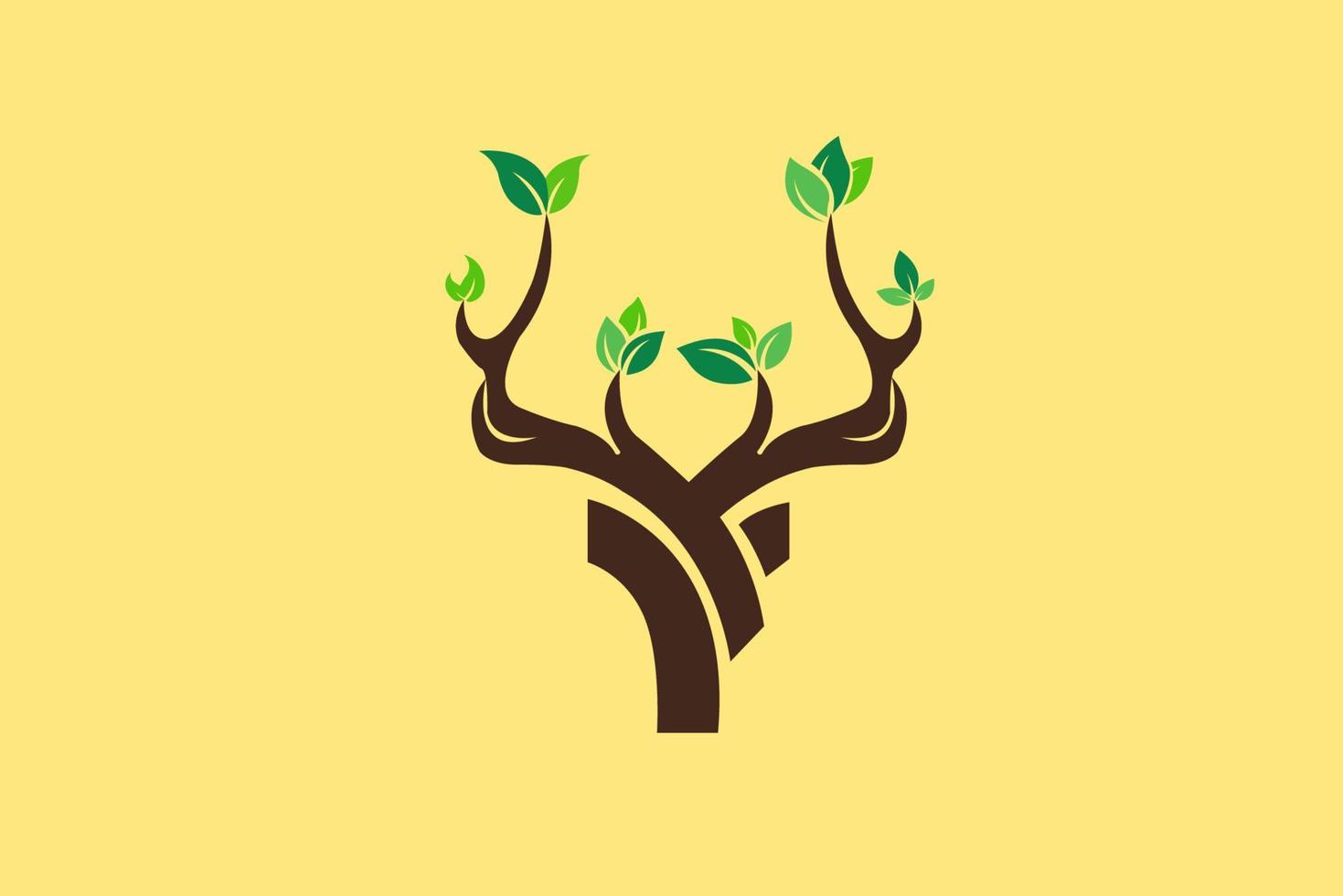 Deer Antlers Nature logo vector