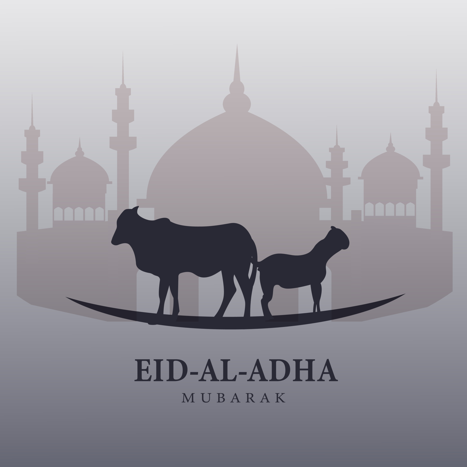 Vector illustration Happy Eid Al Adha Mubarak With Gradient Background ...