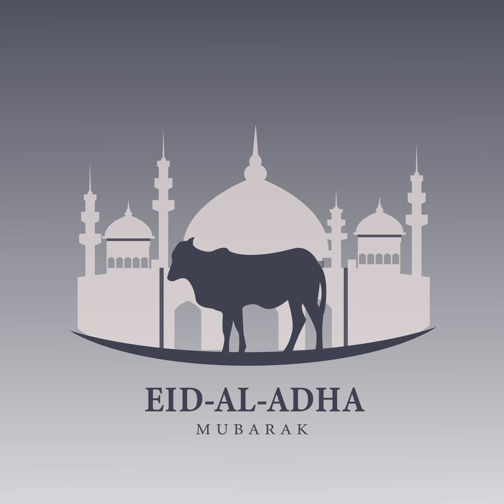 Vector illustration Happy Eid Al Adha Mubarak With Gradient Background Design Template and mosque