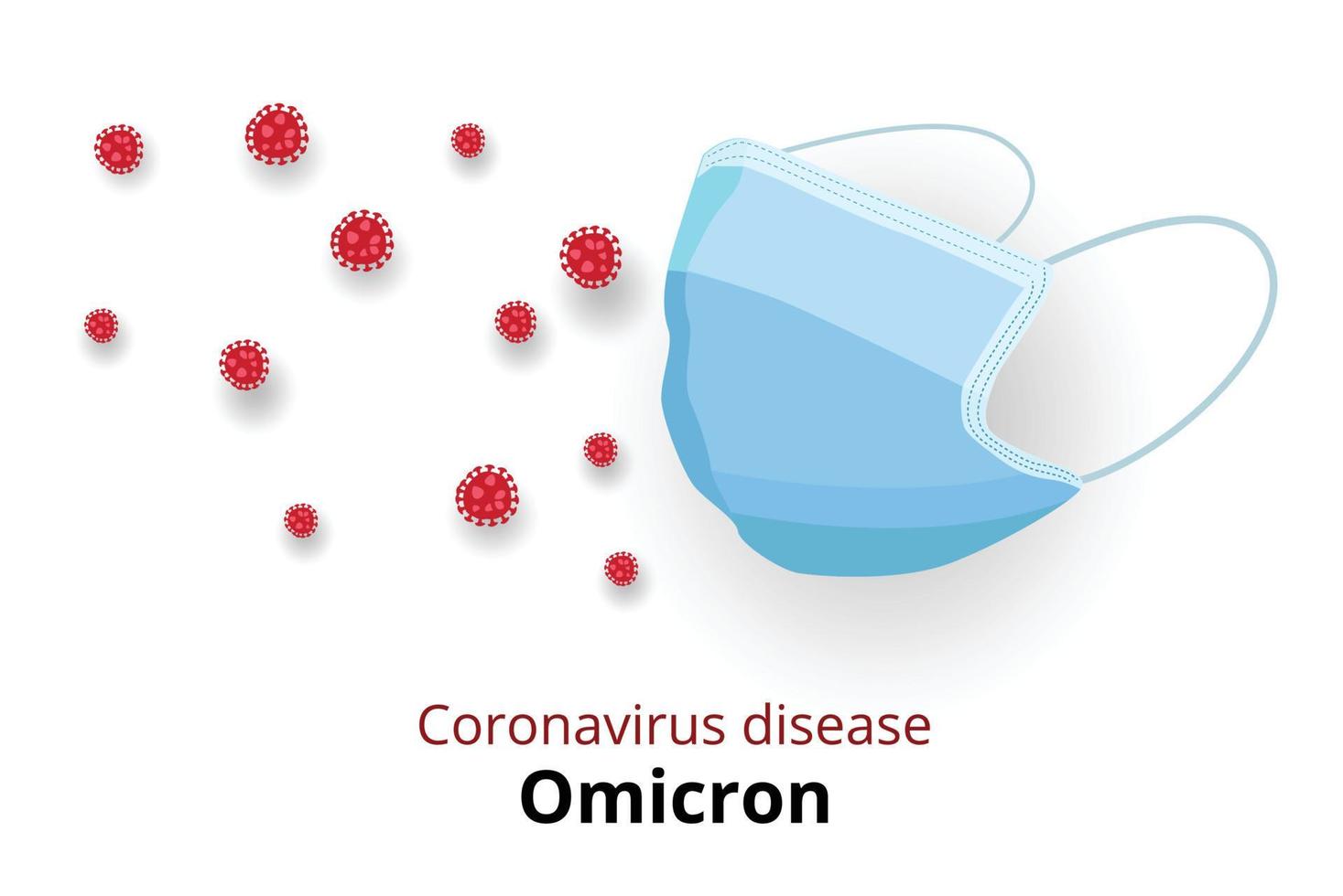 máscara médica, covid-19, omicron, protección contra enfermedades, la seguridad es lo primero. vector