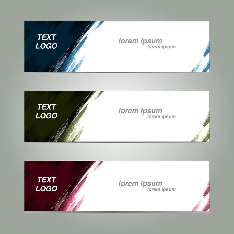 3 opciones de color de fondo de banner vector