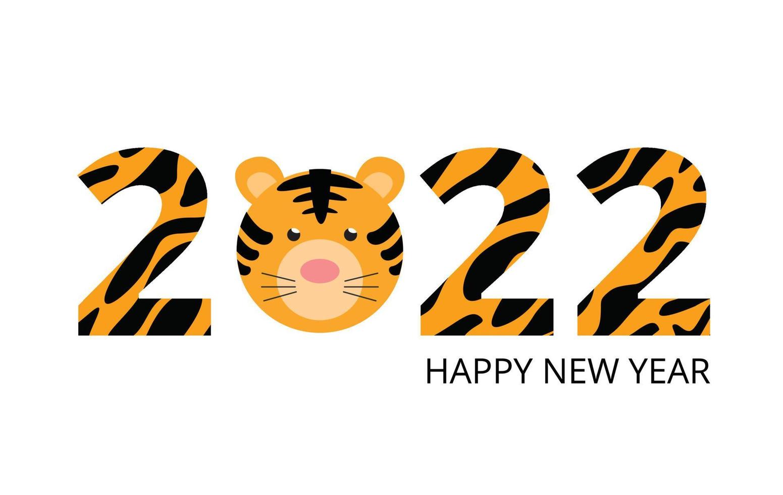 Happy new year 2022 , a tiger skin pattern, vector design