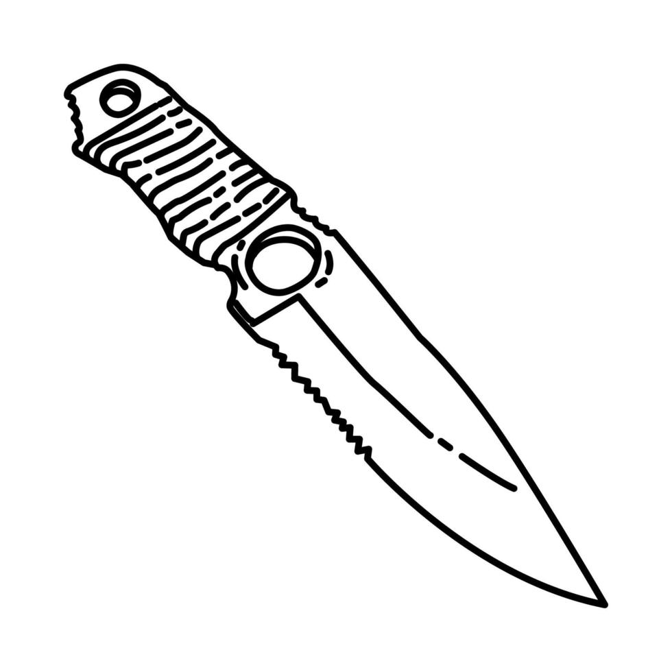 icono de cuchillo de sello azul marino. Doodle dibujado a mano o estilo de icono de contorno vector