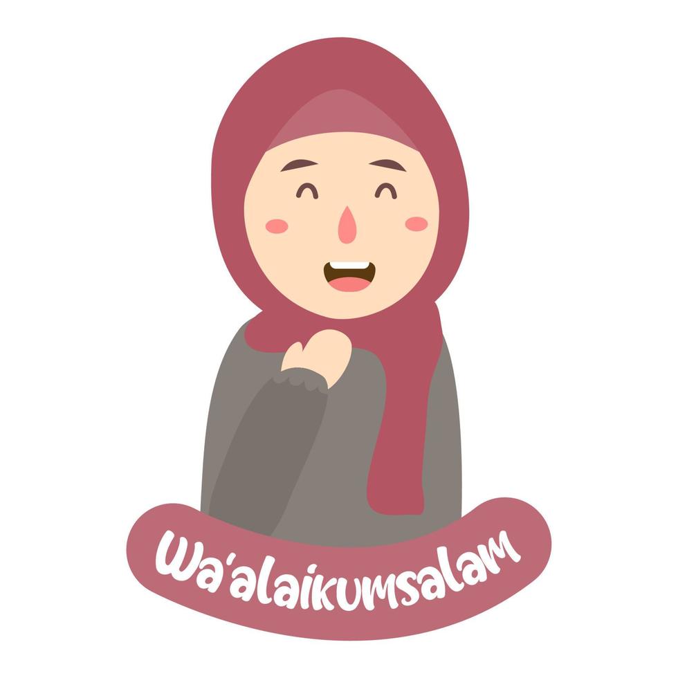 ilustración de niña con hijab vector