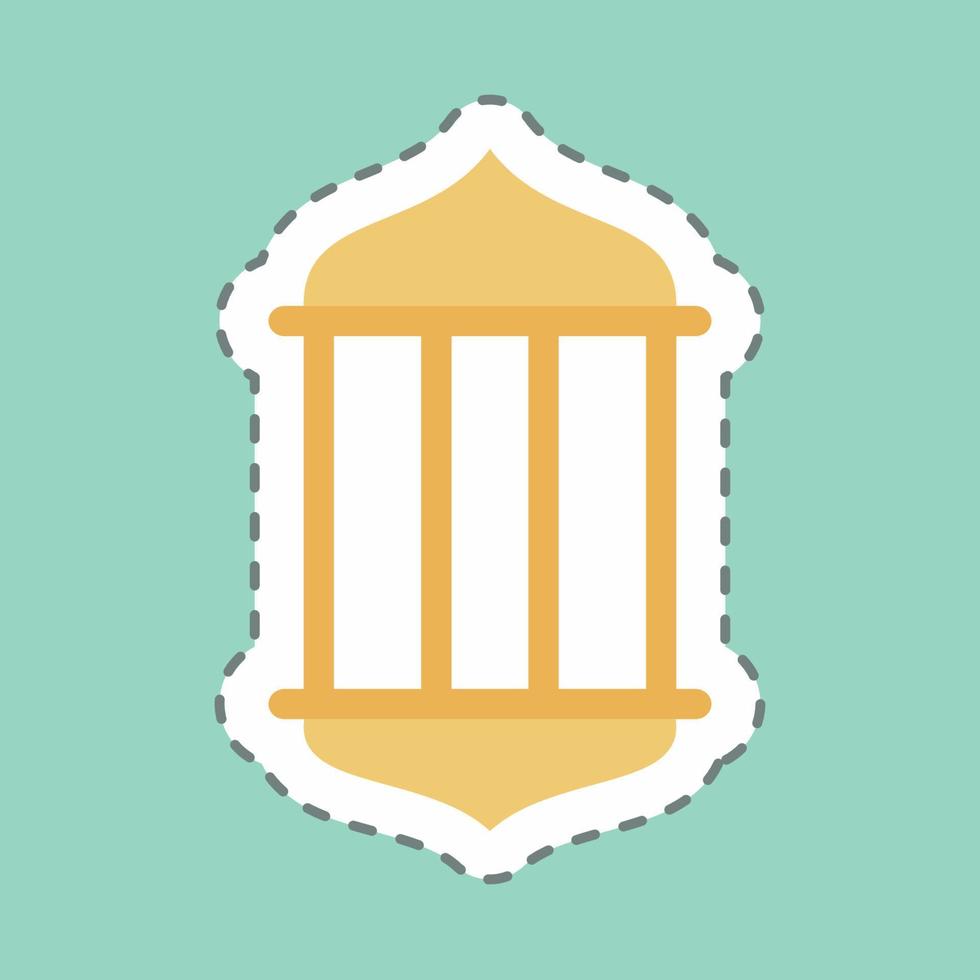 Sticker Overhead Light - Line Cut - Simple illustration vector