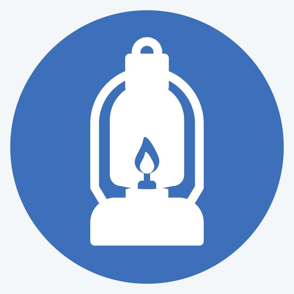 Icon Lit Lamp - Long Shadow Style - Simple illustration vector