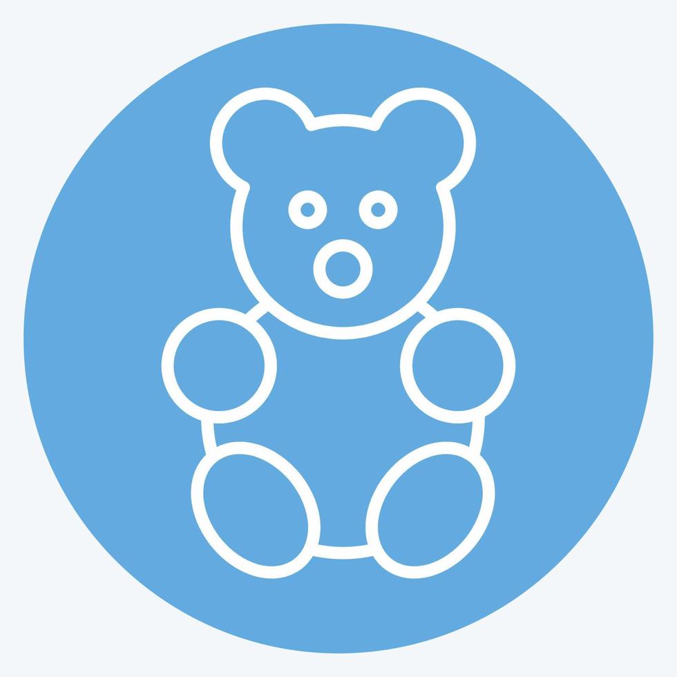 Icon Stuffed Bear - Blue Eyes Style - Simple illustration vector