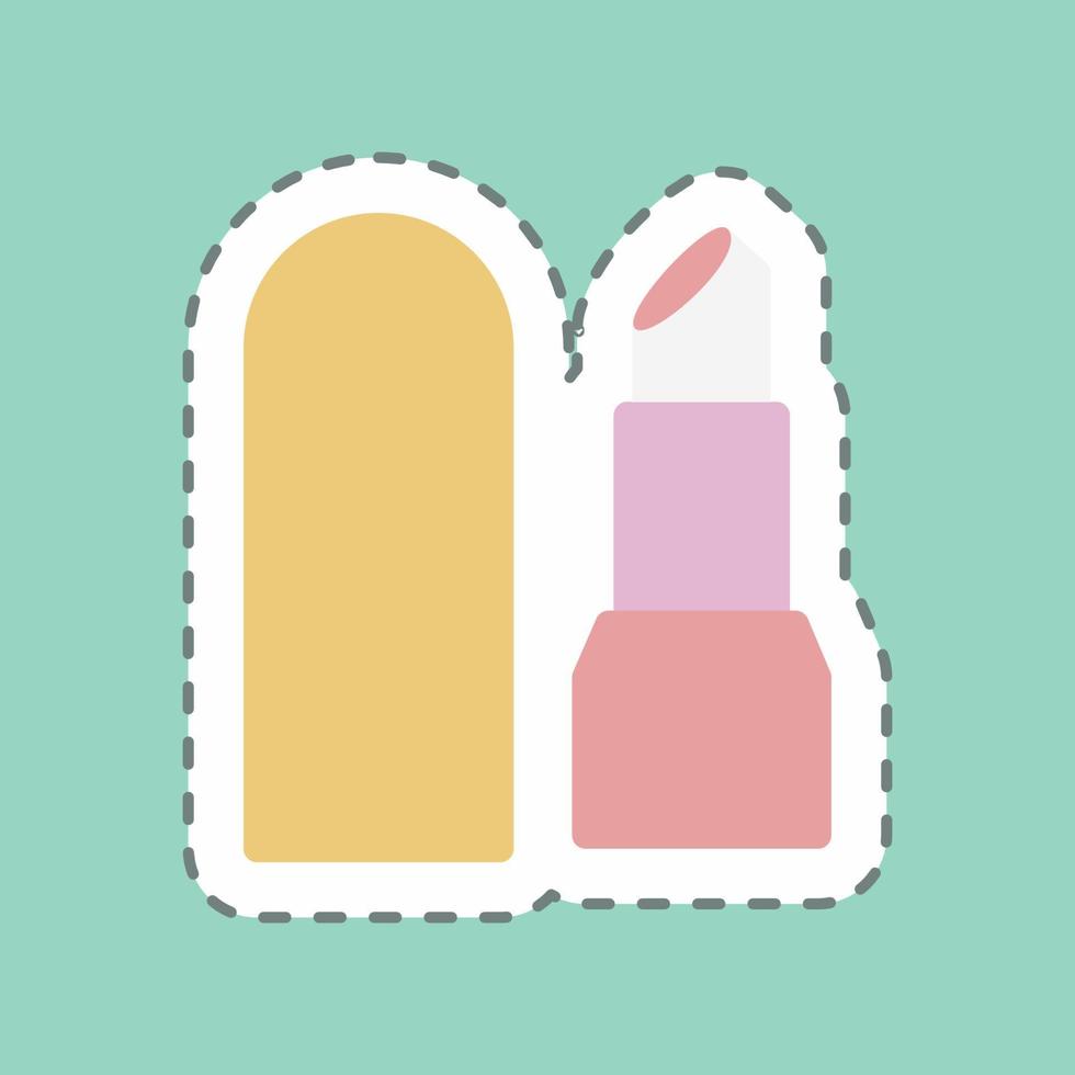 Sticker Lipstick, Line Cut - simple illustration, good for prints , announcements, etc vector