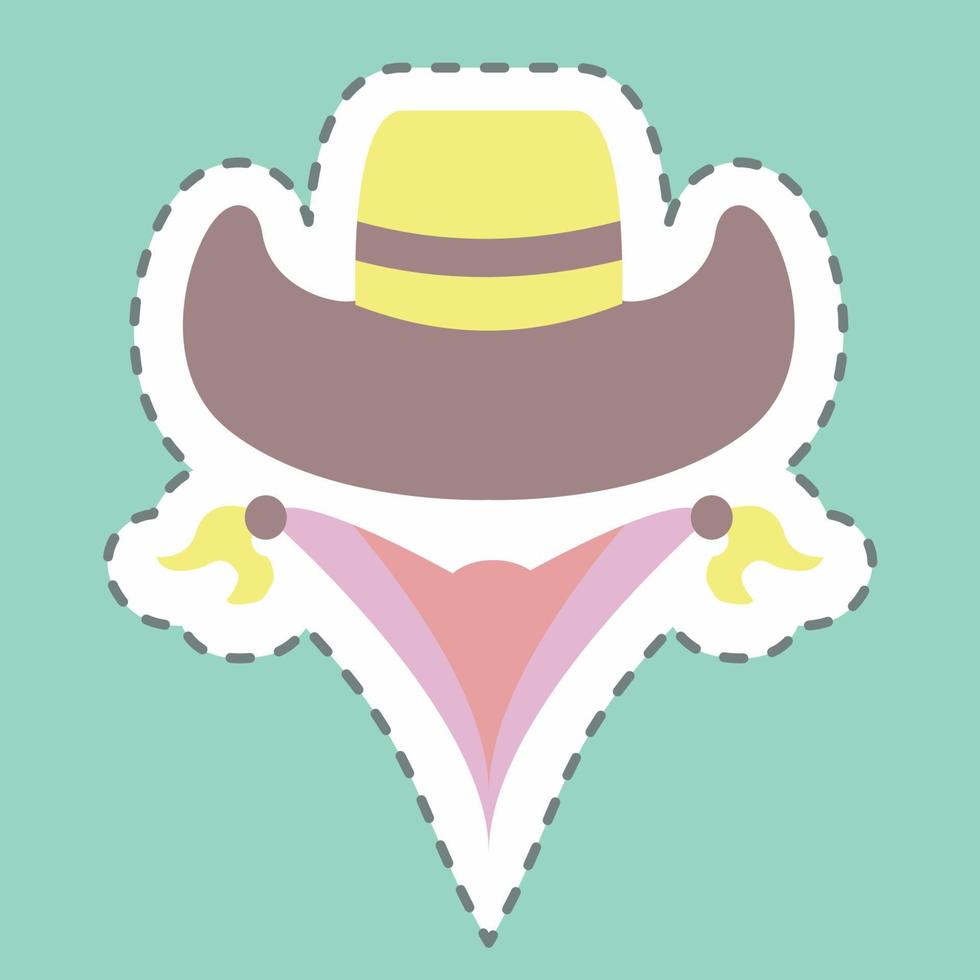 Sticker Bandit, Line Cut - Simple illustration, Good for Prints , Announcements, Etc vector