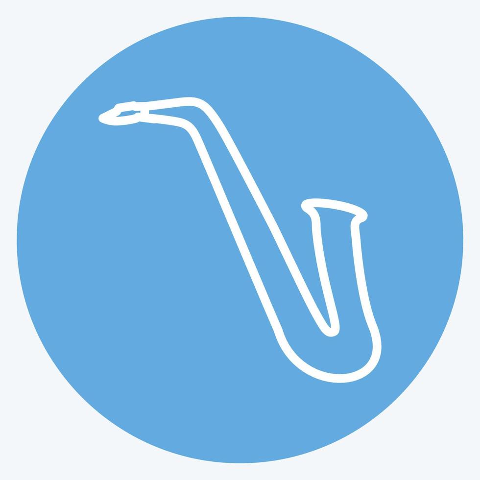 Icon Saxophone - Blue Eyes Style - Simple illustration, Good for Prints , Announcements, Etc vector
