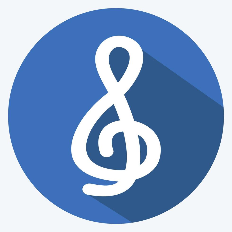 Icon Treble Clef - Long Shadow Style - Simple illustration, Good for Prints , Announcements, Etc vector