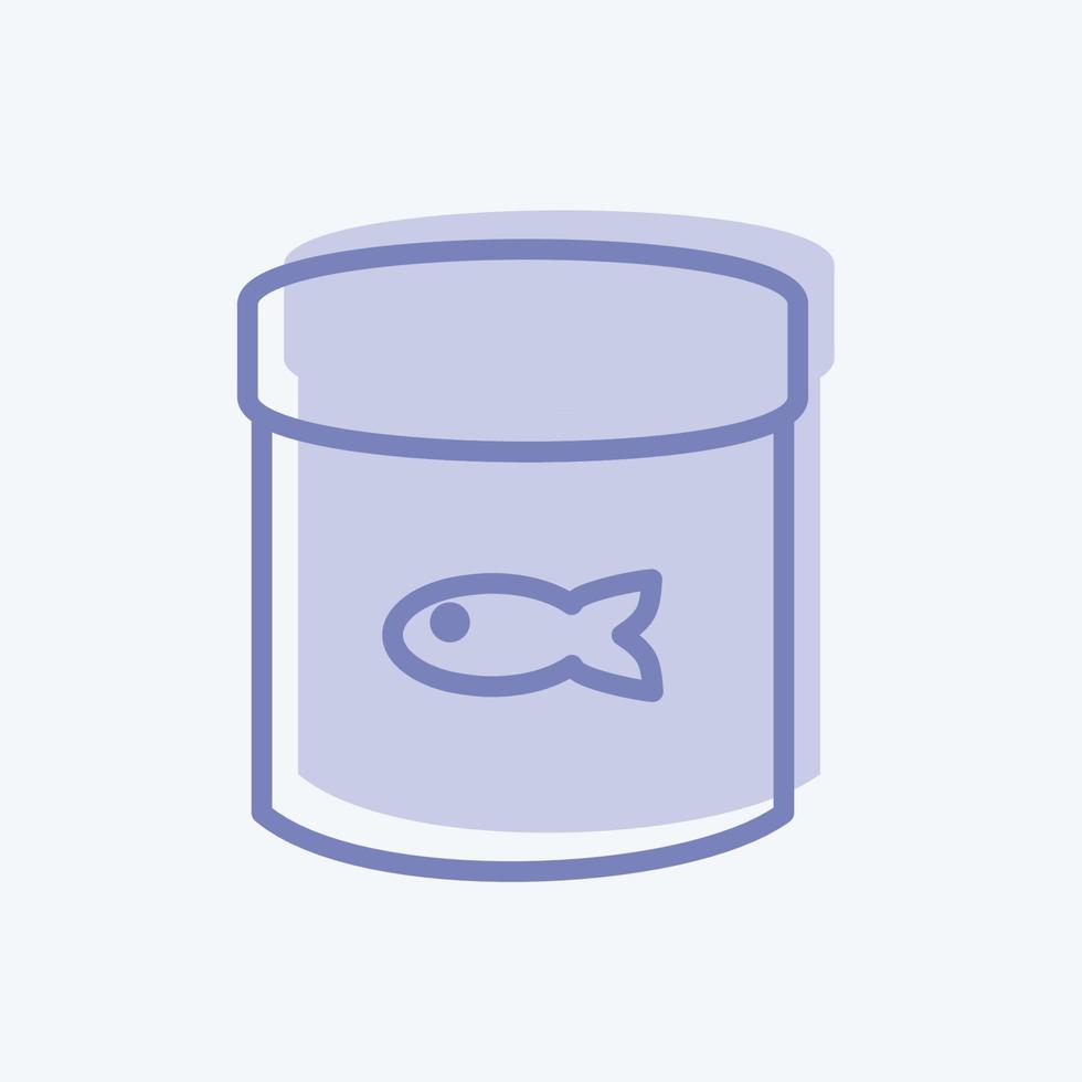 Icon Canned Fish Food 2 - Two Tone Style - Simple illustration,Editable stroke vector