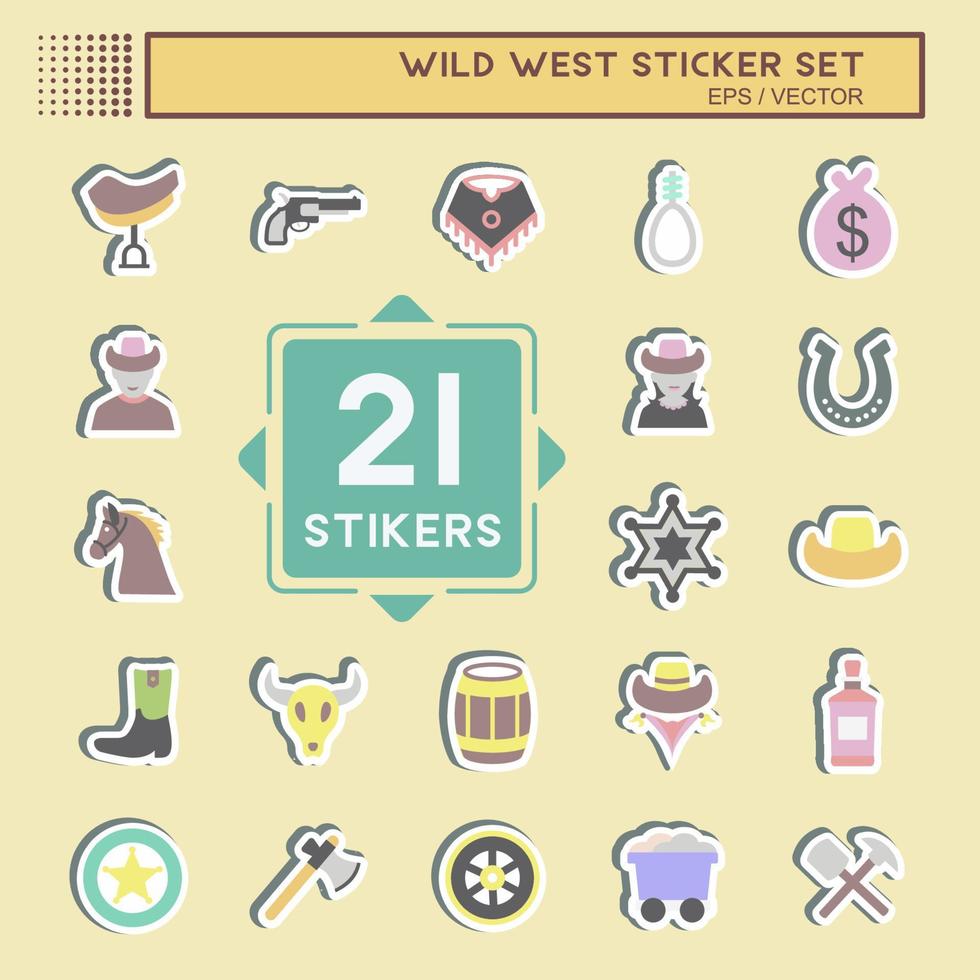 Sticker Set Wild West Simple illustration, Good for Prints , Announcements, Etc vector