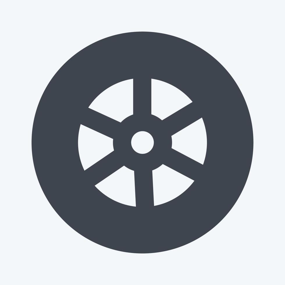 Icon Wheel - Glyph Style - Simple illustration, Good for Prints , Announcements, Etc vector