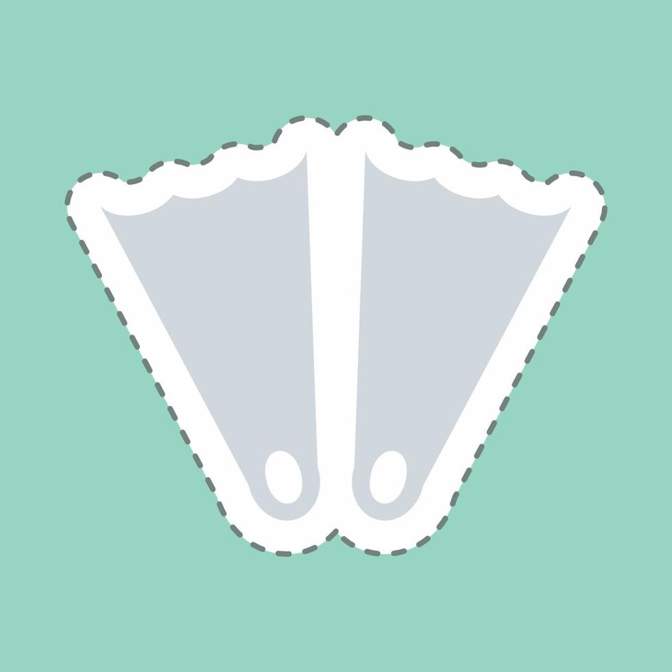 Sticker Fins 1 - Line Cut - Simple illustration,Editable stroke vector