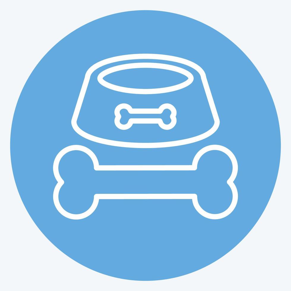 Icon Bone and leash 2 - Blue Eyes Style - Simple illustration,Editable stroke vector