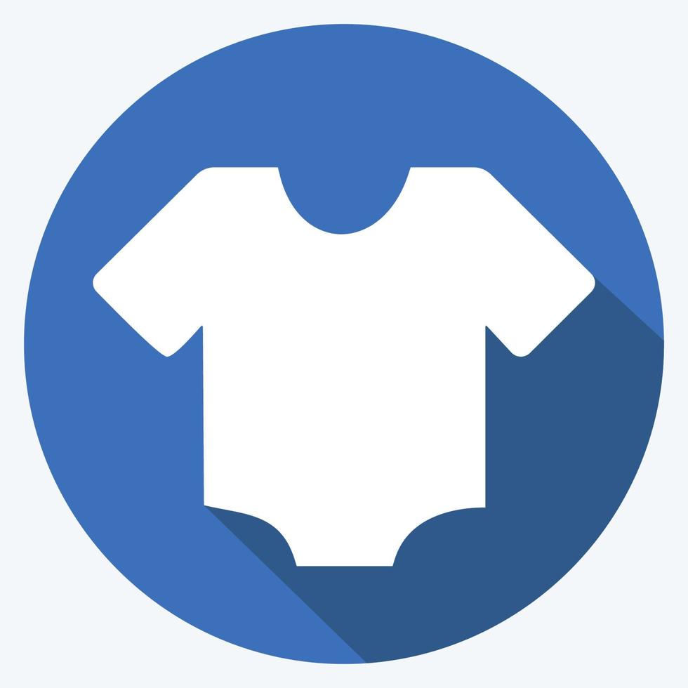 camisa de icono - estilo de sombra larga - ilustración simple vector