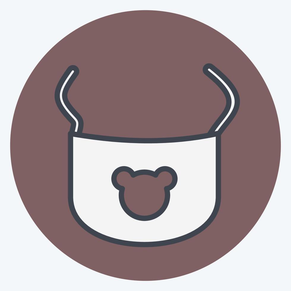 Icon Baby Bib - Color Mate Style - Simple illustration vector