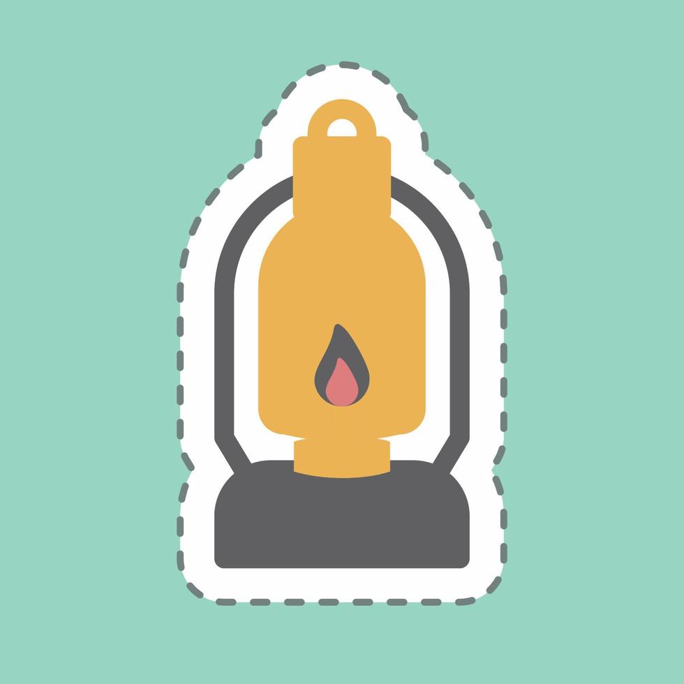 Sticker Lit Lamp - Line Cut - Simple illustration vector