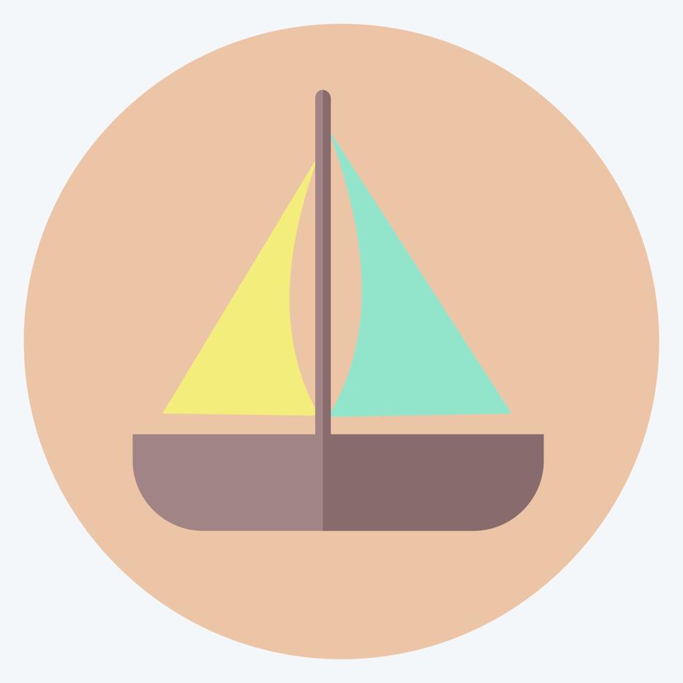 icono de barco de juguete - estilo plano - ilustración simple vector
