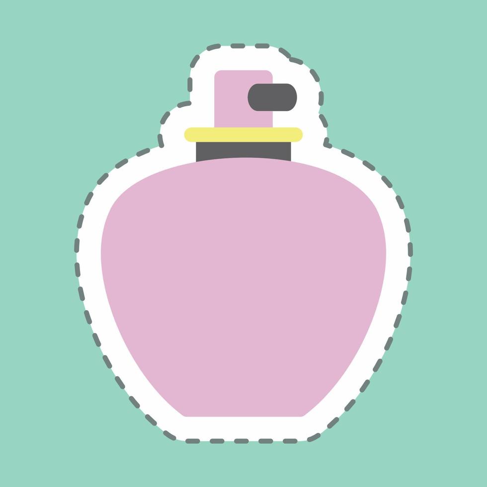 pegatina de perfume 1, corte de línea: ilustración simple, buena para impresiones, anuncios, etc. vector