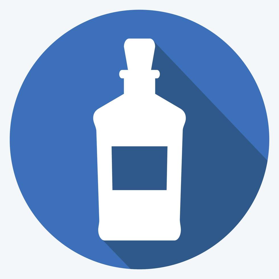 icono de whisky - estilo de sombra larga - ilustración simple, bueno para impresiones, anuncios, etc. vector