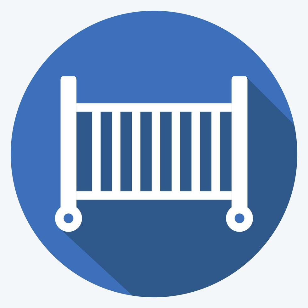 Icon Baby Cot - Long Shadow Style - Simple illustration vector