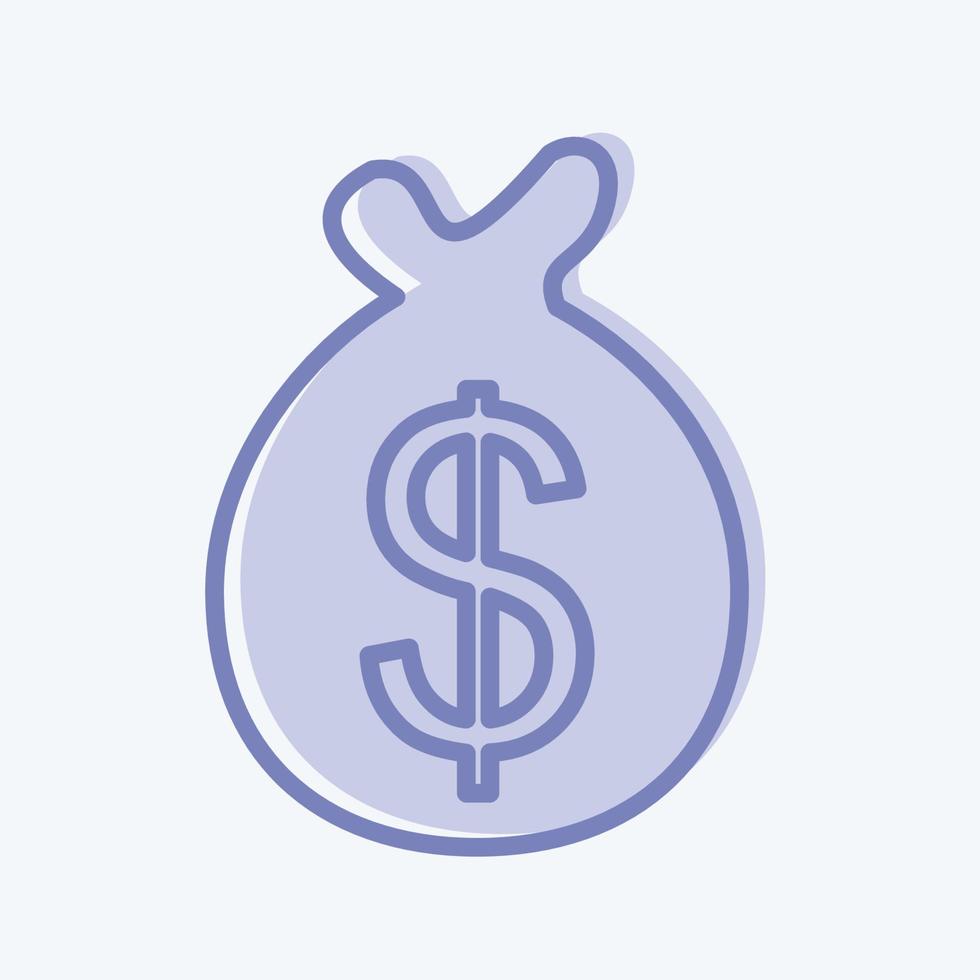 bolsa de dinero icono - estilo de dos tonos - ilustración simple, buena para impresiones, anuncios, etc. vector