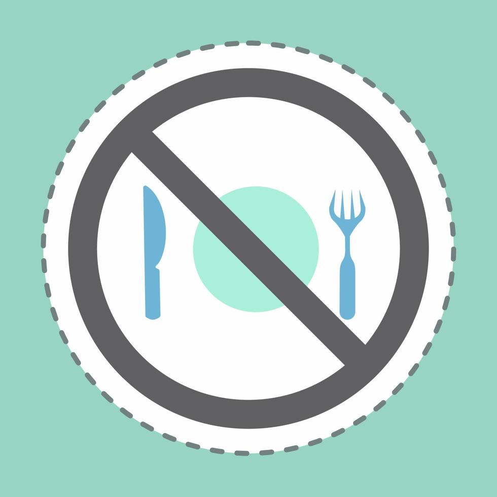 Sticker No Food - Line Cut - Simple illustration vector
