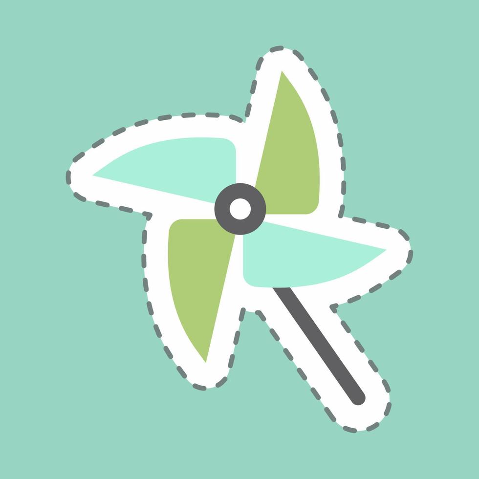 Sticker Toy Fan Line Cut - Simple illustration vector