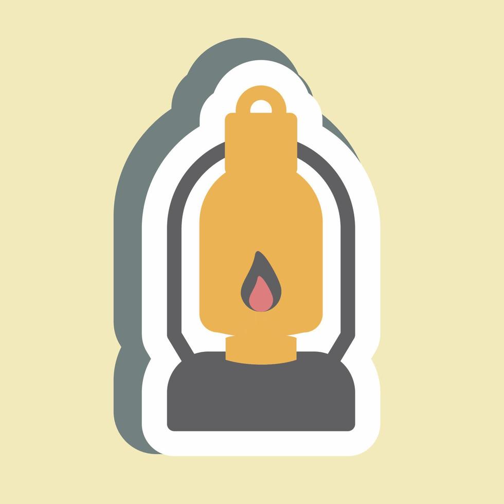 Sticker Lit Lamp - Simple illustration vector