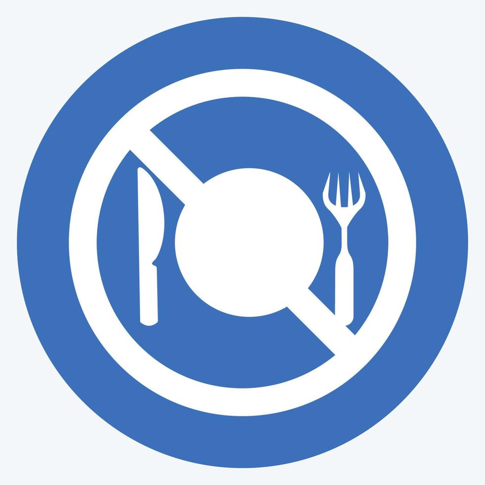 Icon No Food - Long Shadow Style - Simple illustration vector