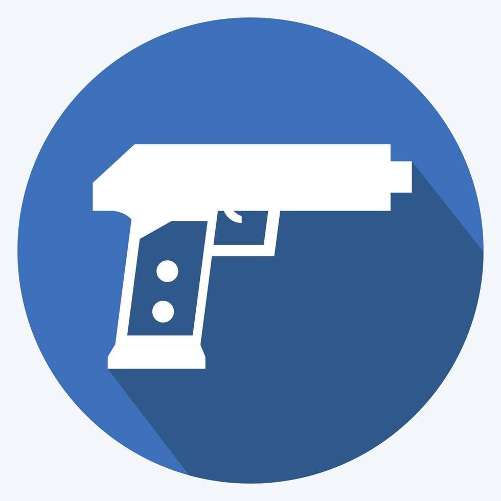 Icon Toy Gun - Long Shadow Style - Simple illustration vector