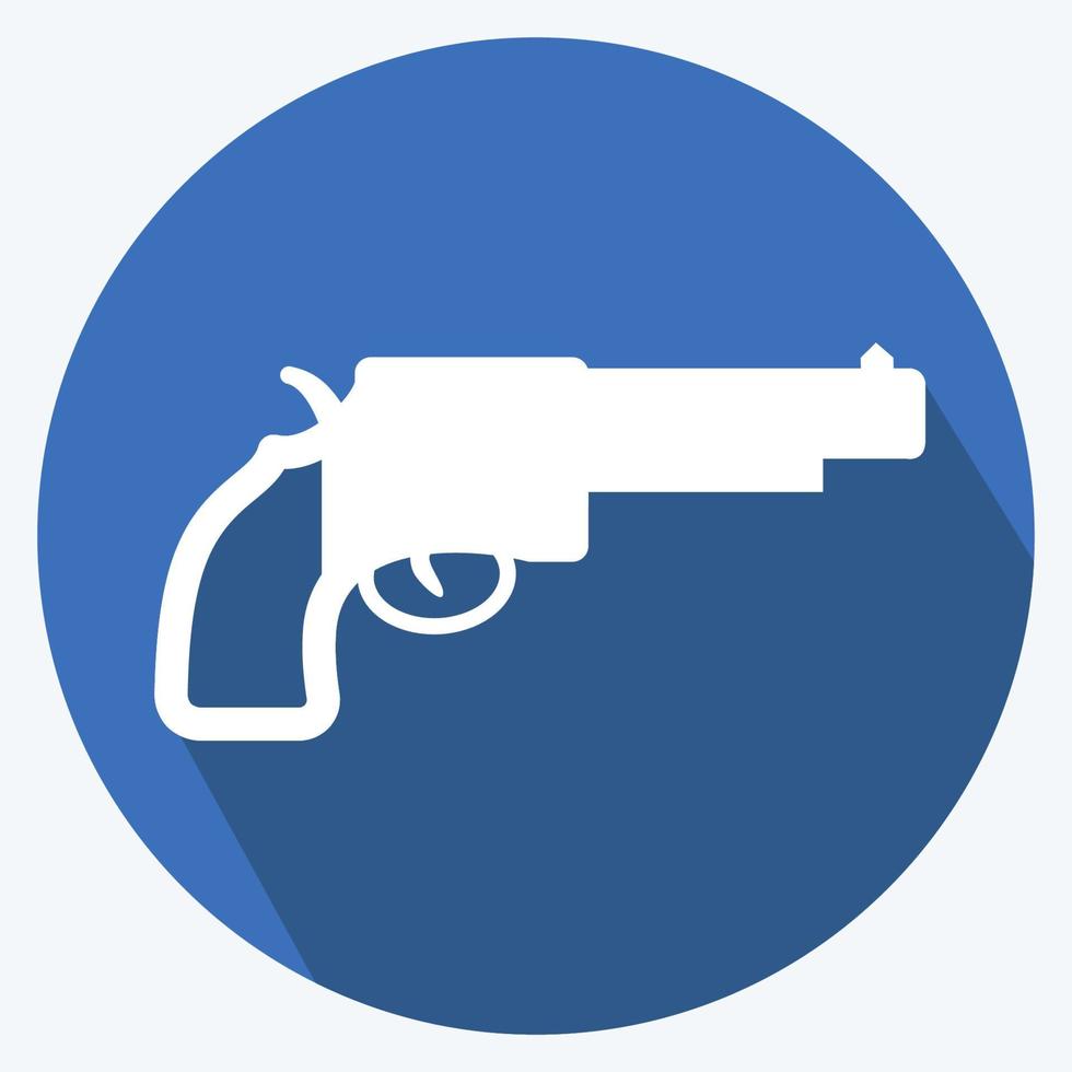 Icon Revolver - Long Shadow Style - Simple illustration, Good for Prints , Announcements, Etc vector