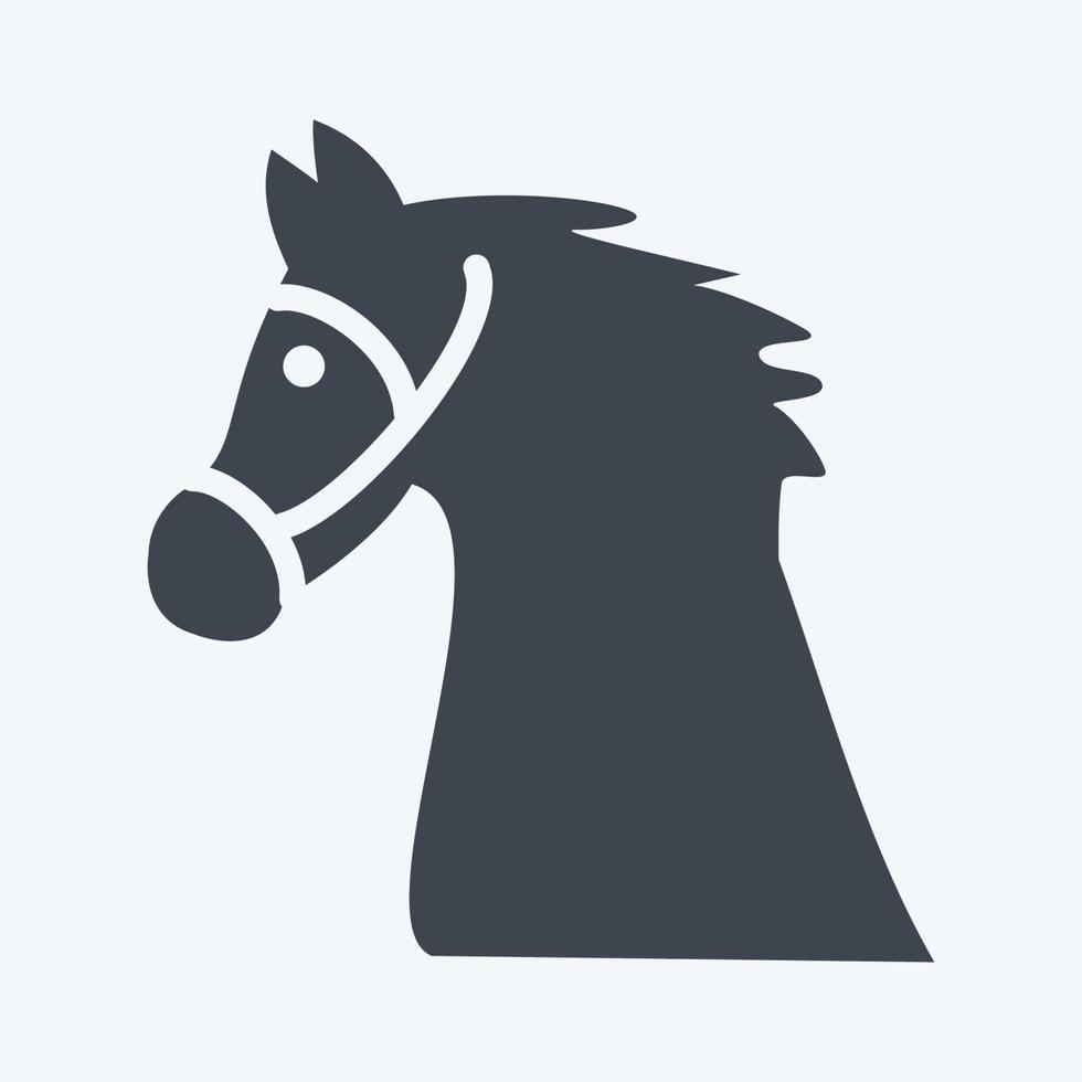 icono de caballo - estilo de glifo - ilustración simple, bueno para impresiones, anuncios, etc. vector