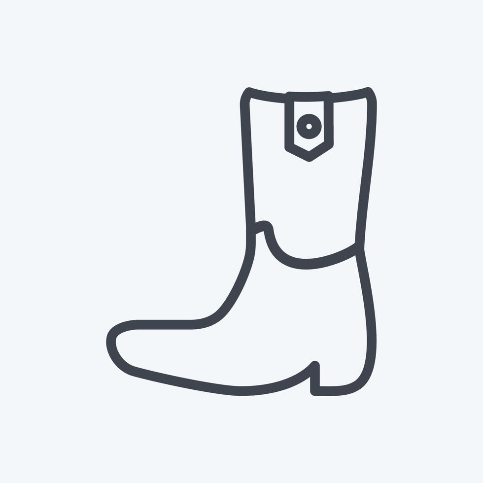 Icon Cowboy Boot - Line Style - Simple illustration, Good for Prints , Announcements, Etc vector