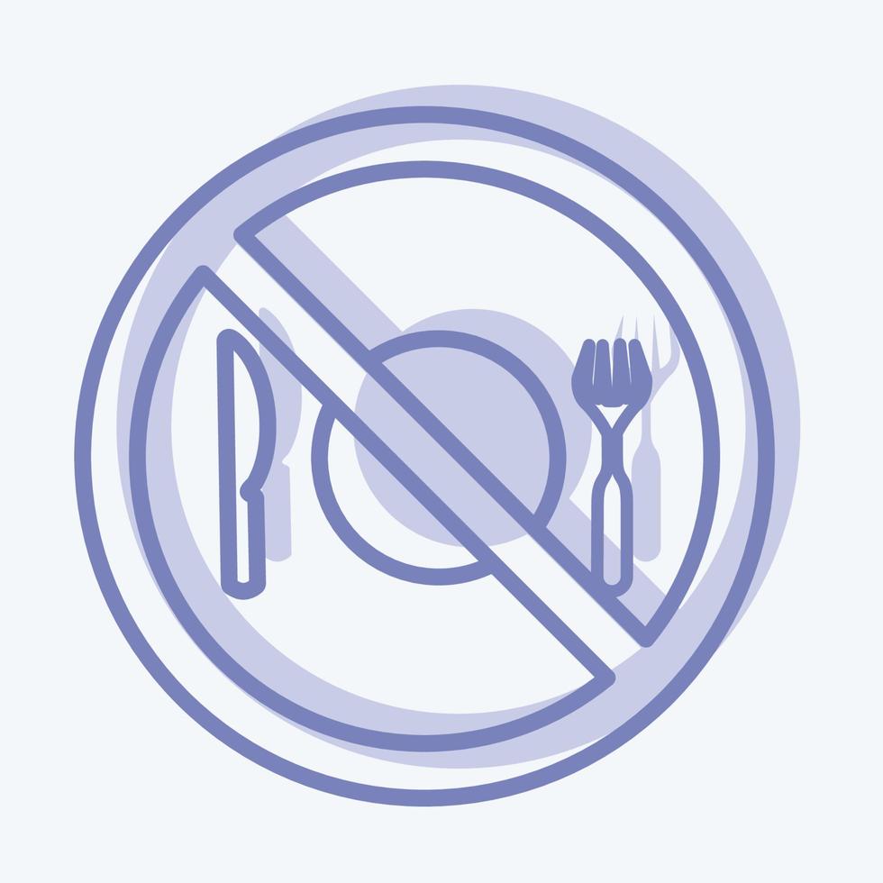 Icon No Food - Two Tone Style - Simple illustration vector